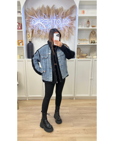 Veste en jean Polaire noir