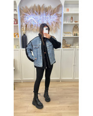 Bombers Crop Col fourrure Choco