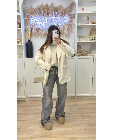 Blazer Frankie Bouclette Écru