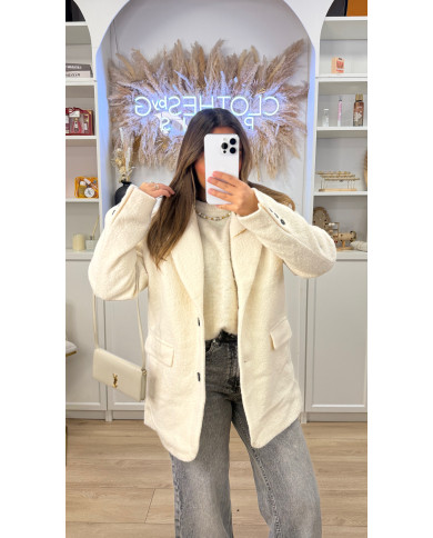 Blazer Frankie Bouclette Écru