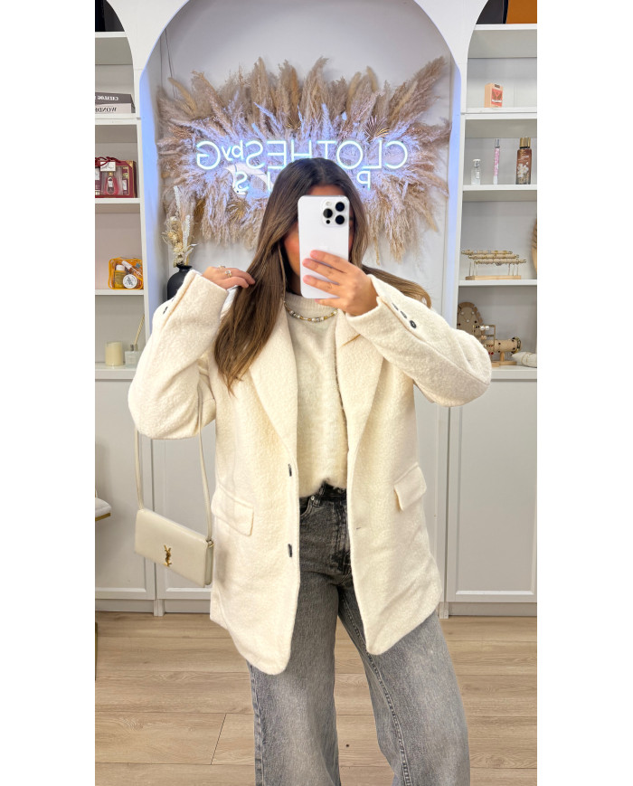 Blazer Frankie Bouclette Écru