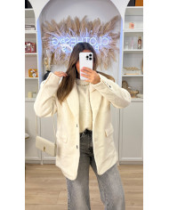 Blazer Frankie Bouclette Écru