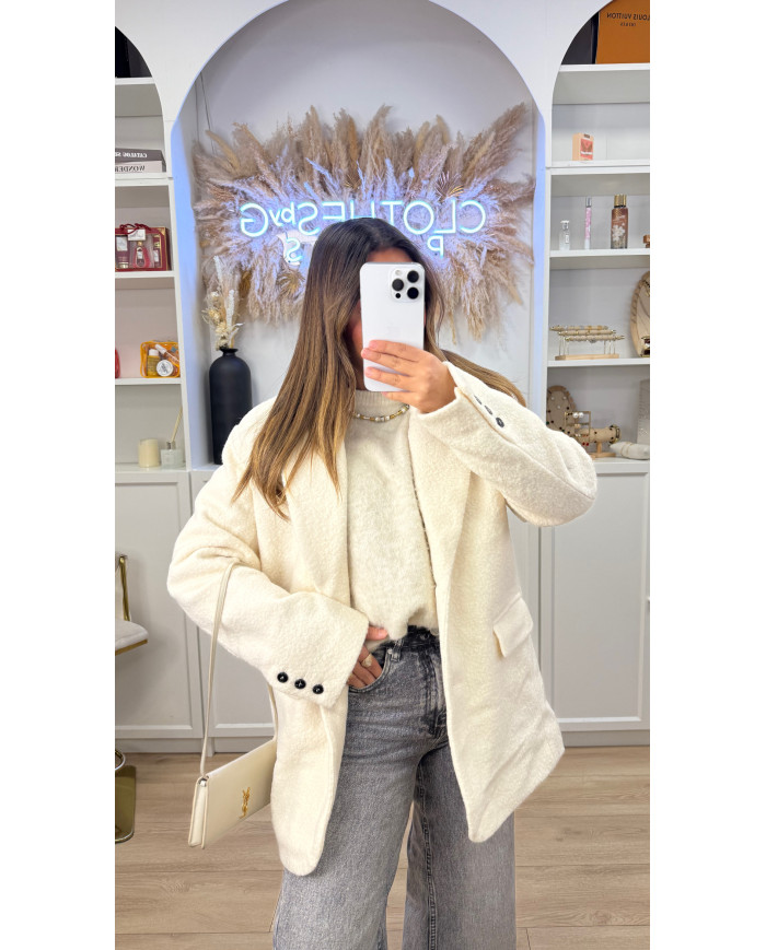 Blazer Frankie Bouclette Écru