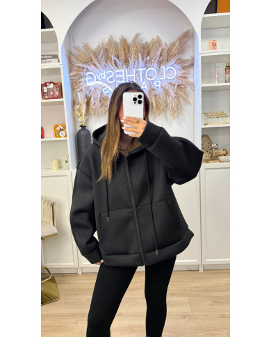 Gilet Za capuche Oversize noir