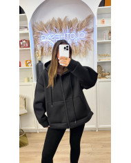Gilet Za capuche Oversize noir