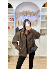 Gilet Za capuche Oversize Choco