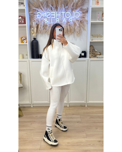 Veste Zip Poup Blanche