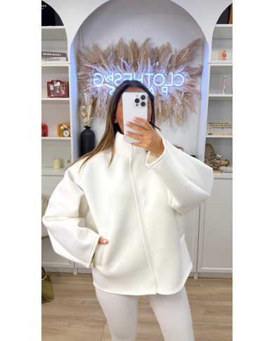 Veste Zip Poup Blanche