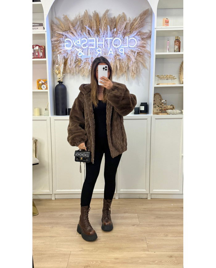 Veste Pilou Choco à capuche