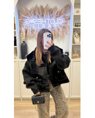 Veste Gilet fourrure Noir