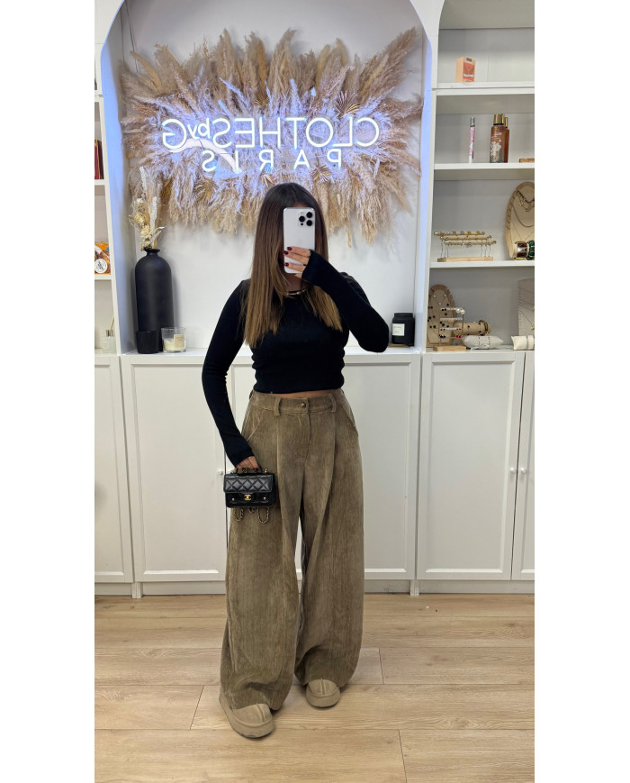 Pantalon ballon velours Taupe