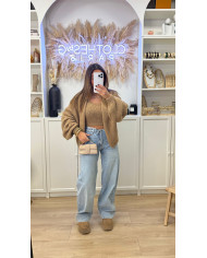 Cardigan Loose 2pièces Camel