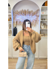 Cardigan Loose 2pièces Camel