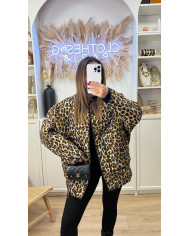 Veste imperméable oversize Léopard