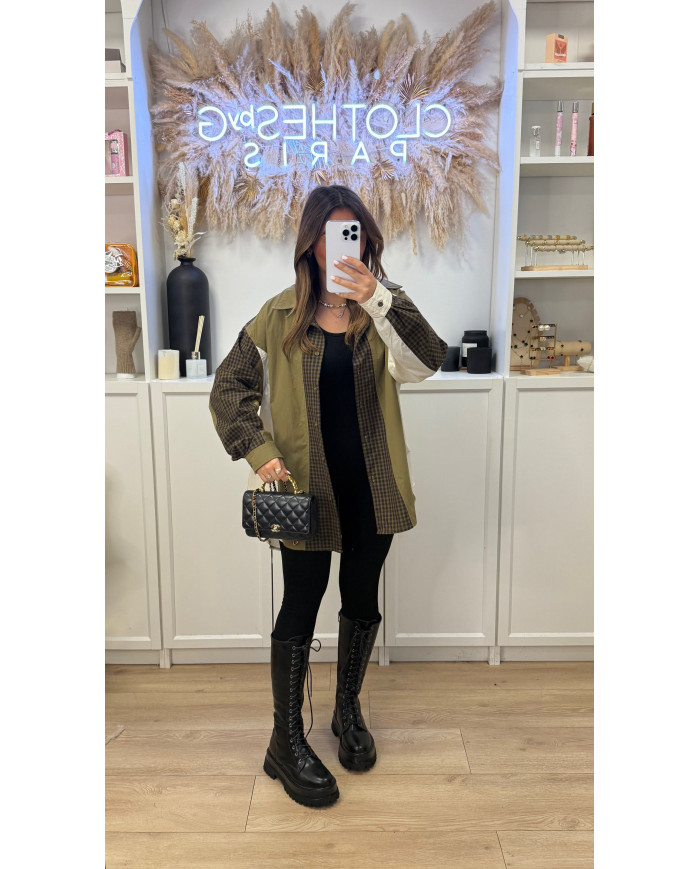 Chemise Oversize Pépites Kaki