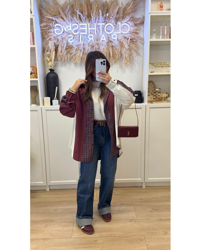 Chemise Oversize Pépites Bordeaux