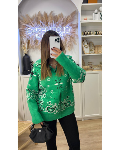 Gilet KUJT Cachemire Vert