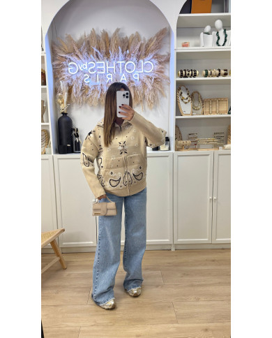 Gilet KUJT Cachemire Beige