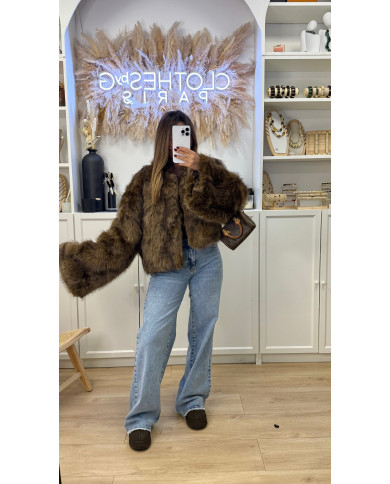 Veste Fourrure Esme Camel