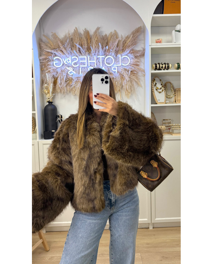 Veste Fourrure Esme Camel