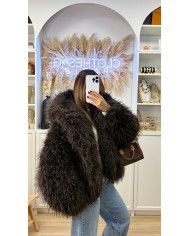 Fourrure Pilou à capuche Choco