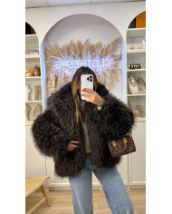 Fourrure Pilou à capuche Choco