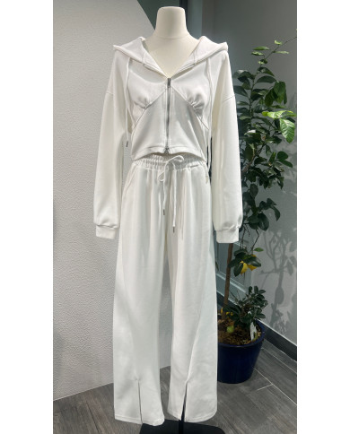 Survêtement Blanc Zip fente