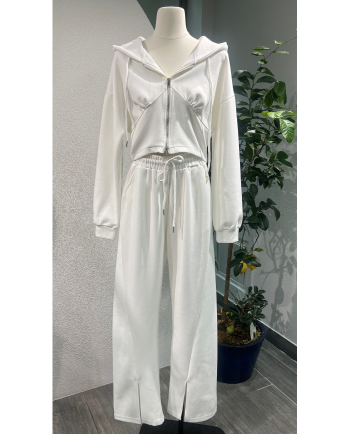 Survêtement Blanc Zip fente
