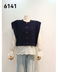 Pull sans manches bleu marine