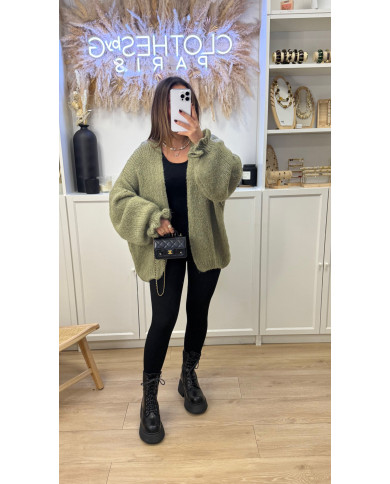 Gilet Loose Claudine Kaki