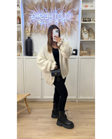 Gilet Loose Claudine Écru