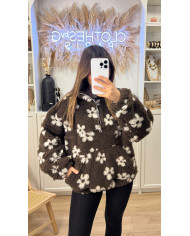 Sweat Lossange Polaire Choco & Noir