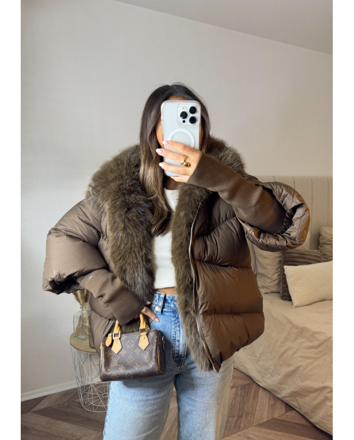 Doudoune col fourrure Choco