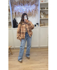 Bombers à carreaux beige