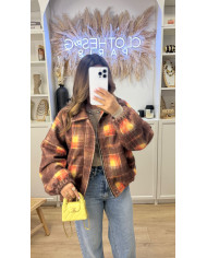 Bombers à carreaux beige