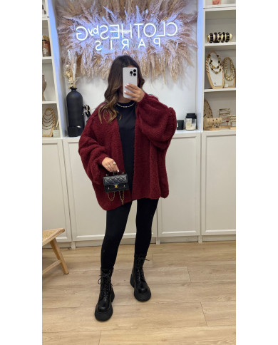 Gilet Loose Bordeaux