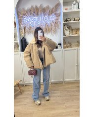 Bombers Gaby Beige col moumoute