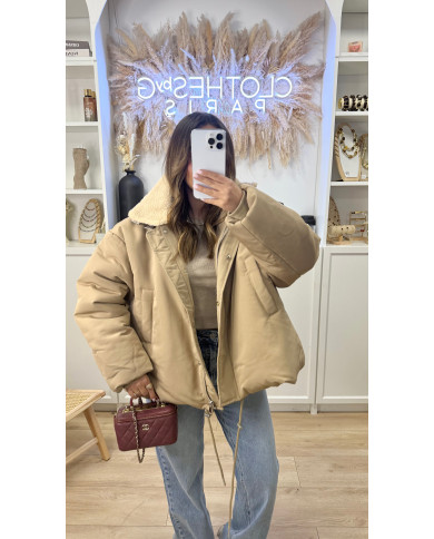Bombers Gaby Beige col moumoute