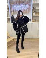 Mini Doudoune sans manches velours beige