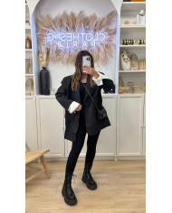 Blazer oversize Retroussé Noir & blanc