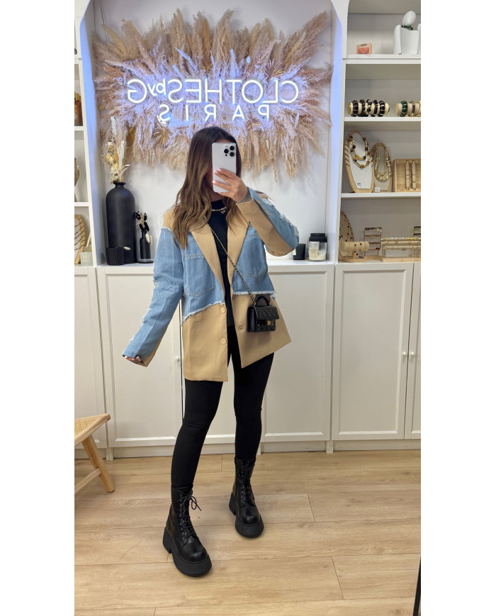 Blazer Bimatiere Beige & jean