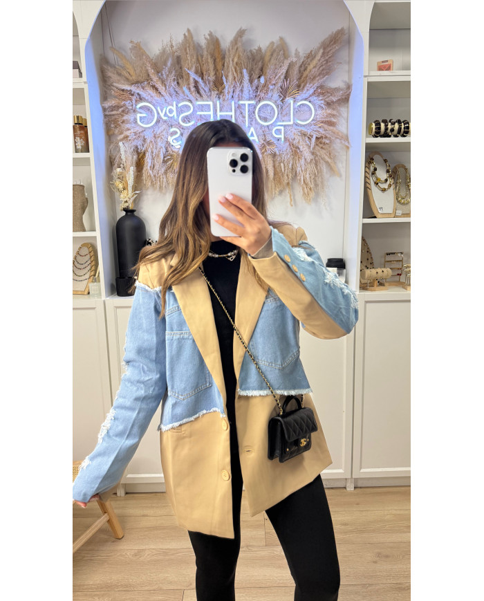Blazer Bimatiere Beige & jean