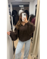 Pull V Laine Choco