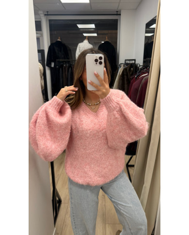 Pull V laine Rose