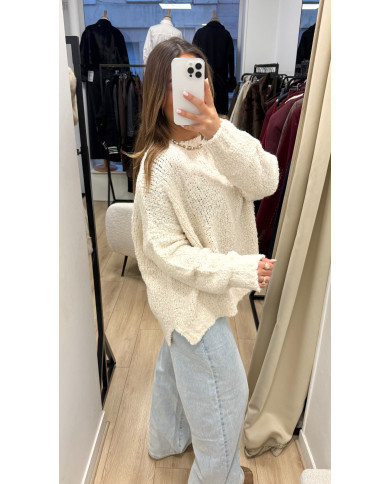 Pull bouclette Beige