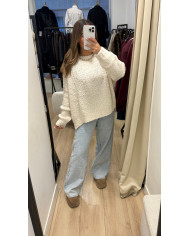Pull bouclette Beige
