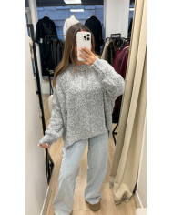 Pull bouclette Gris