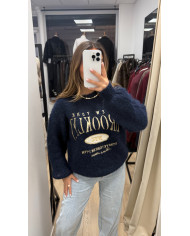 Pull loose Taupe détail beige