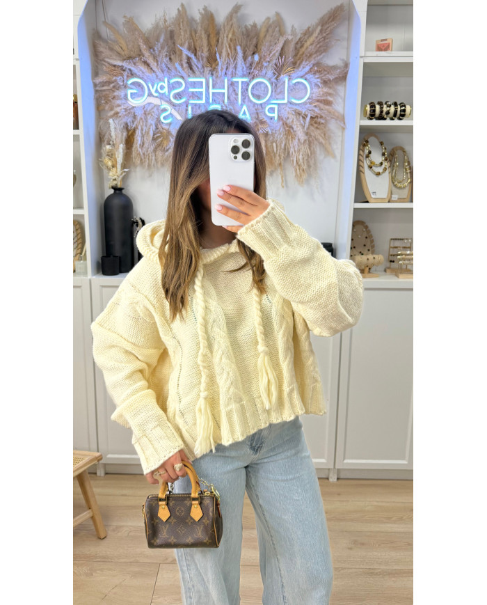 Pull Torsa à capuche Beige