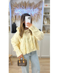 Pull Torsa à capuche Beige